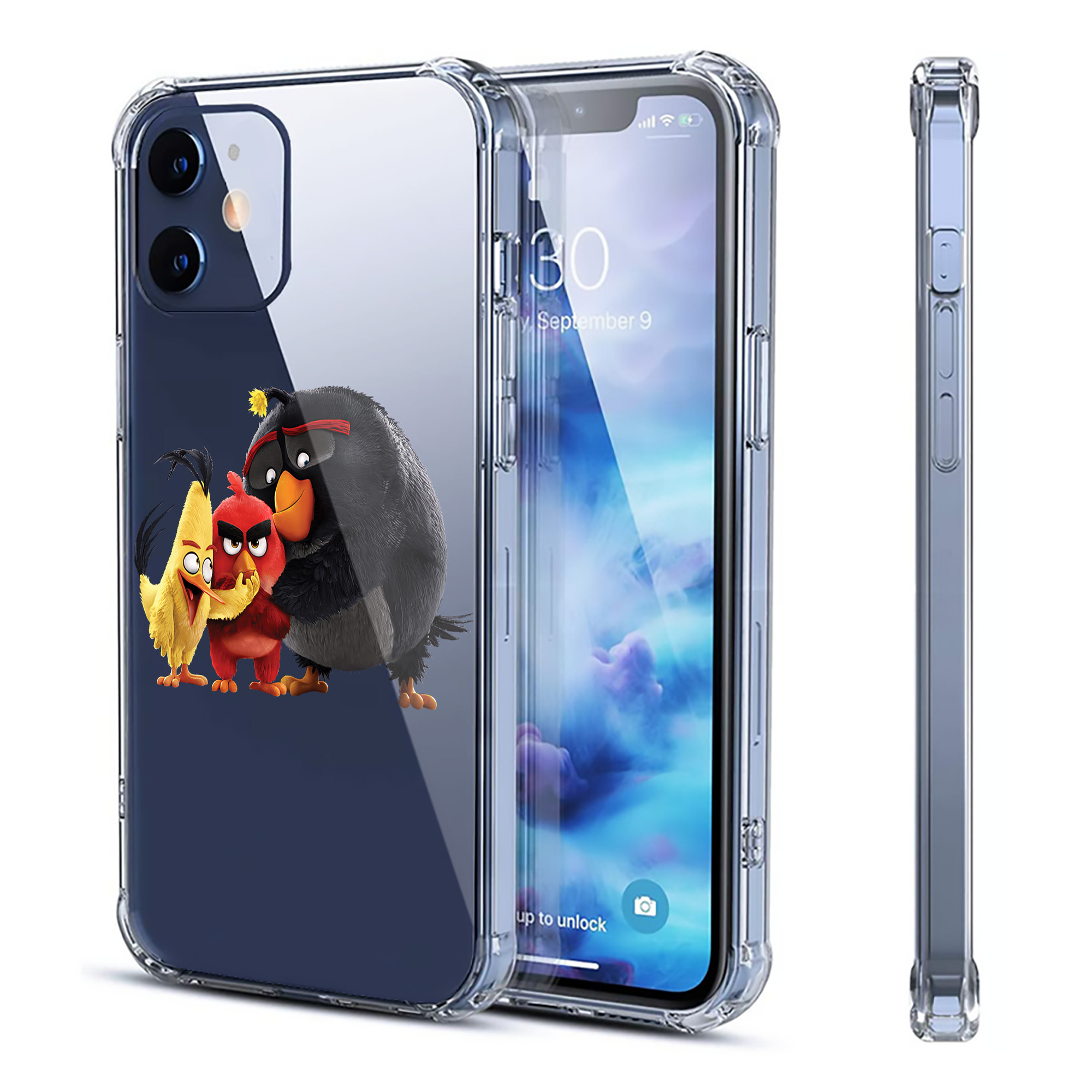 （画像用） Angry Birds アングリーバード 【iPhone 12シリーズ対応】透明スマホケース（クリアソフトケース）